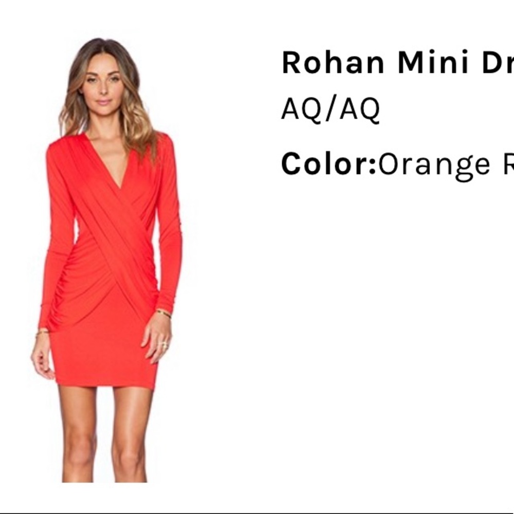 AQ/AQ Rohan mini dress in orange red